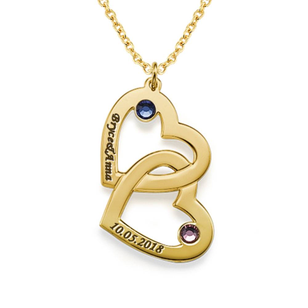Herz an Herz - Kette mit Geburtssteinen - Gold-Vermeil-4 Herz an Herz - Kette mit Geburtssteinen - Gold-Vermeil-4 Produktfoto