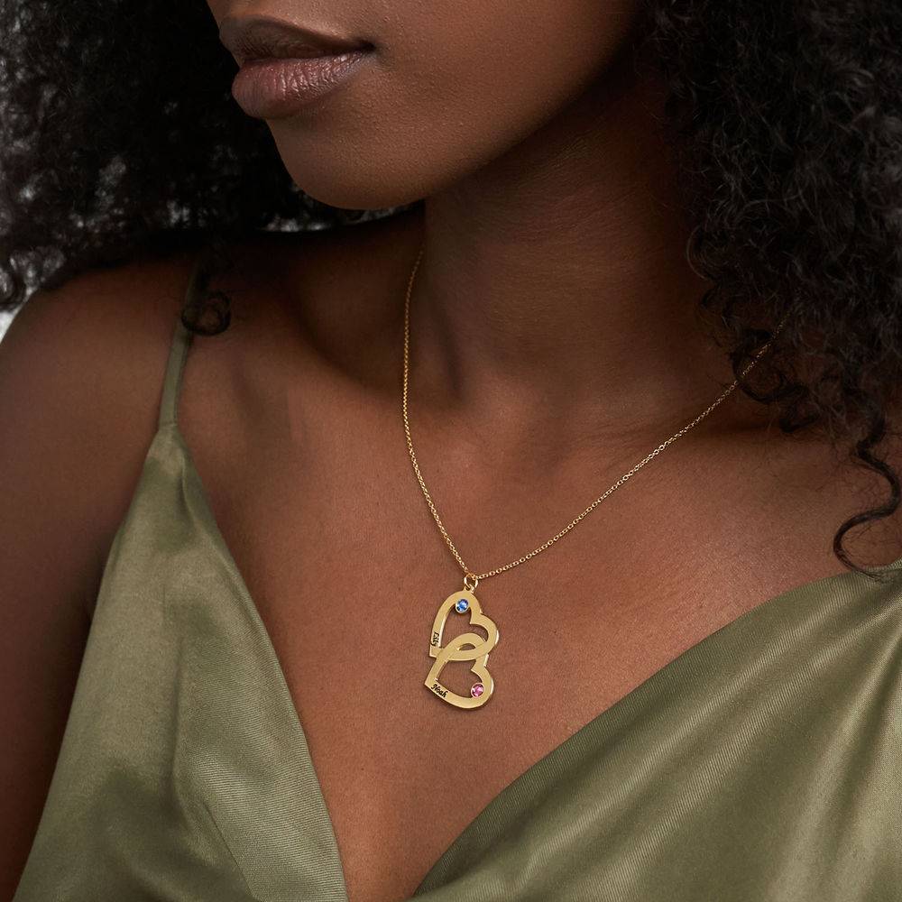 Herz an Herz - Kette mit Geburtssteinen - Gold-Vermeil-3 Herz an Herz - Kette mit Geburtssteinen - Gold-Vermeil-3 Produktfoto