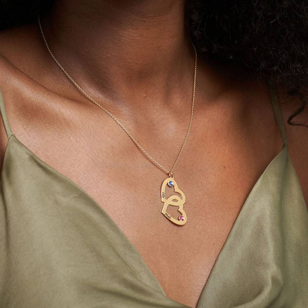 Herz an Herz - Kette mit Geburtssteinen - Gold-Vermeil-1 Herz an Herz - Kette mit Geburtssteinen - Gold-Vermeil-1 Produktfoto
