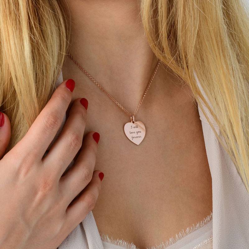 Gravierbare Halskette mit Herzanhänger - rosévergoldetes Sterlingsilber-4 Gravierbare Halskette mit Herzanhänger - rosévergoldetes Sterlingsilber-4 Produktfoto