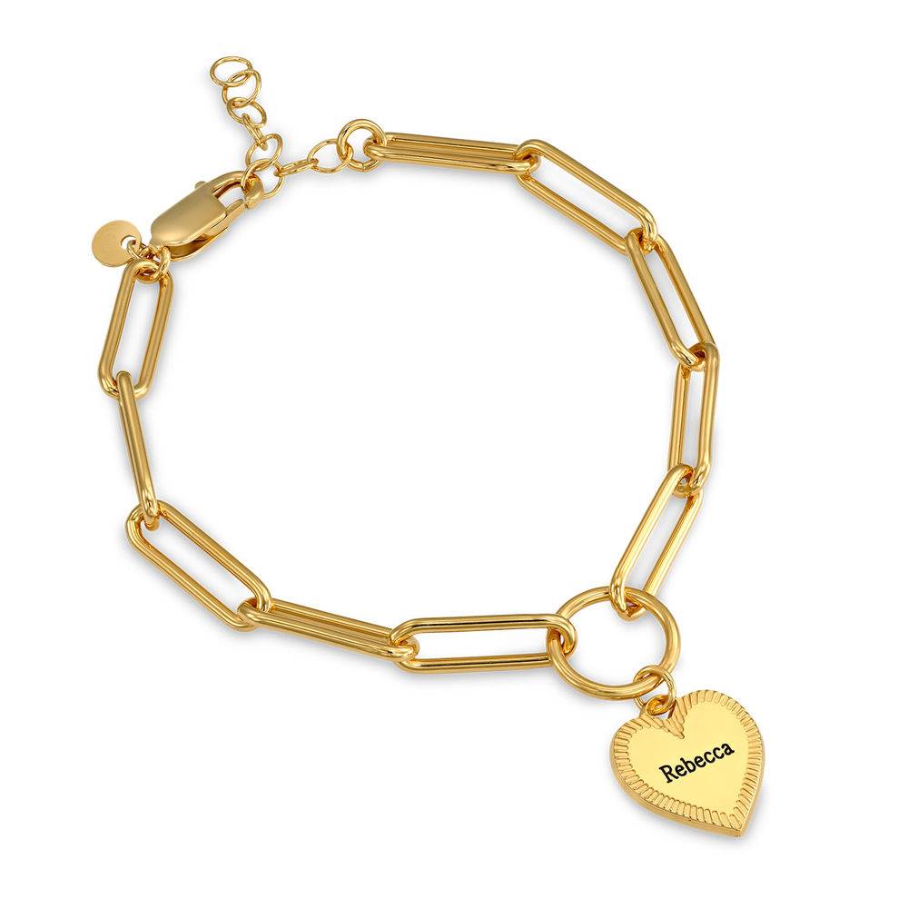 Herz-Gliederarmband - 750er Gold-Vermeil-3 Produktfoto