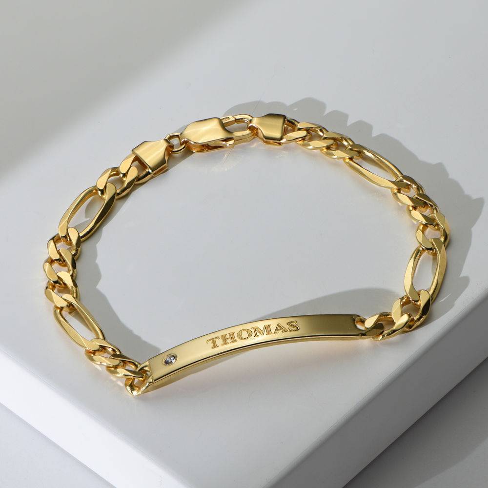 Amigo Herrenarmband mit Diamant - Gold-Vermeil-1 Produktfoto