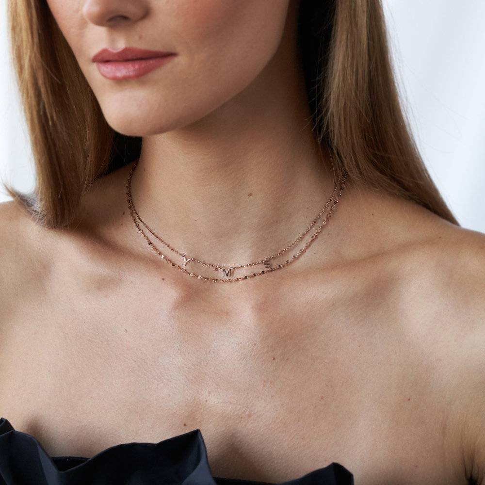 Mia Halskette mit Initialen - Roségold-Vermeil-3 Produktfoto