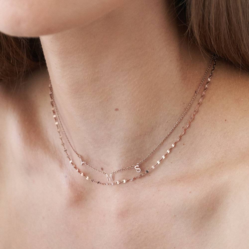 Mia Halskette mit Initialen - Roségold-Vermeil-4 Produktfoto