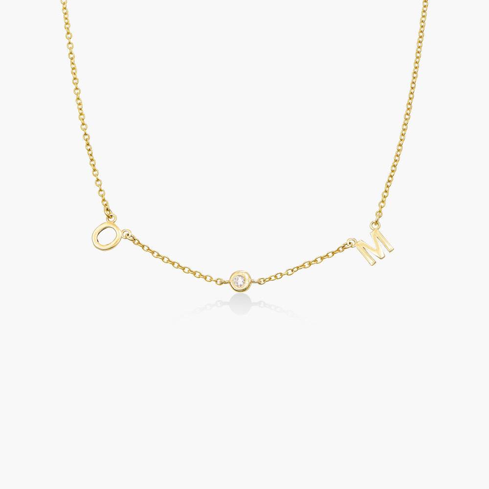 Mia Halskette mit Initialen und Diamanten - 585er Gelbgold-1 Produktfoto