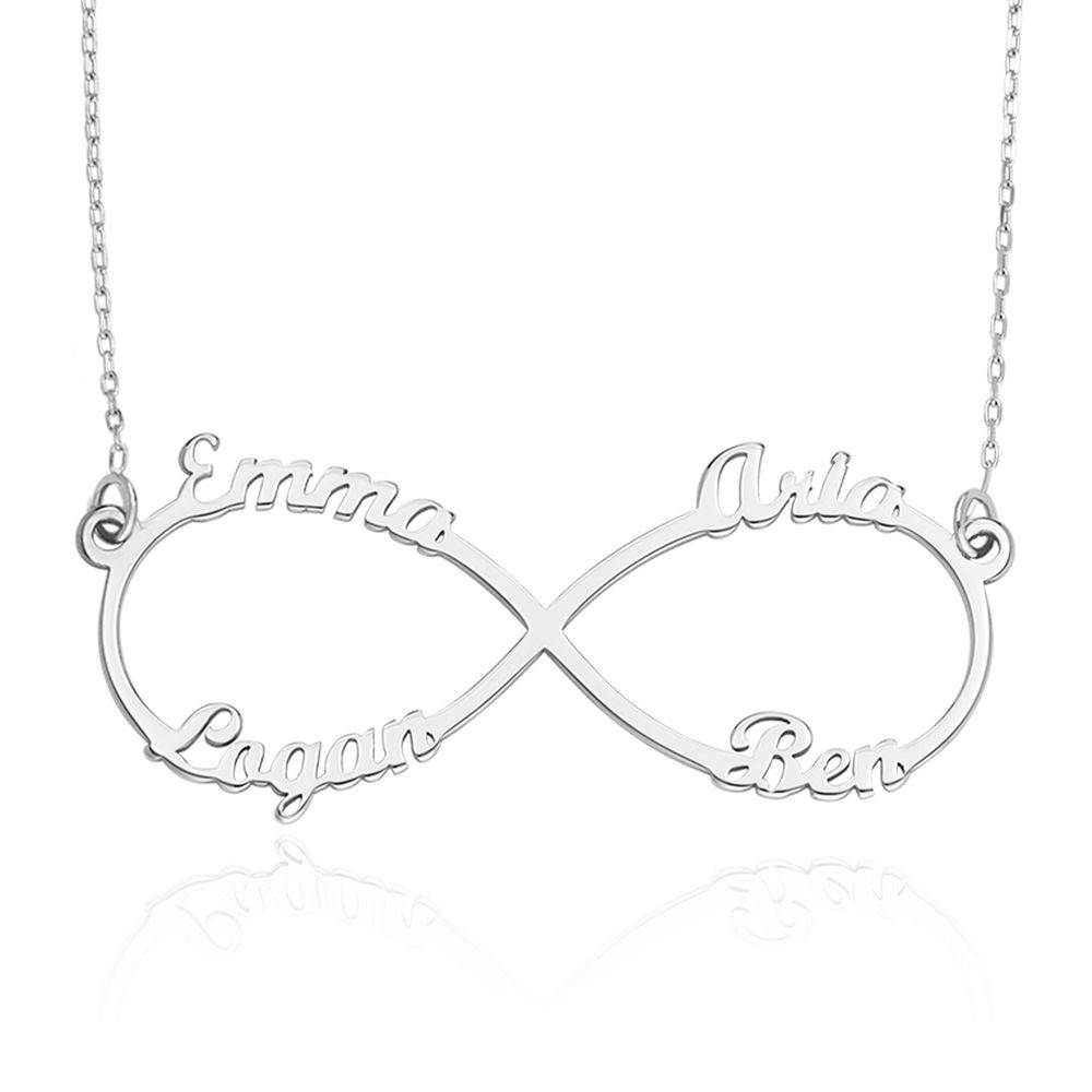 Infinity-Kette mit 4 Namen - 417er Weißgold-2 Produktfoto