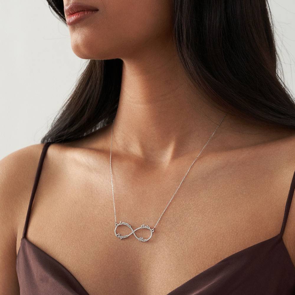 Infinity-Kette mit 4 Namen - 417er Weißgold-4 Produktfoto