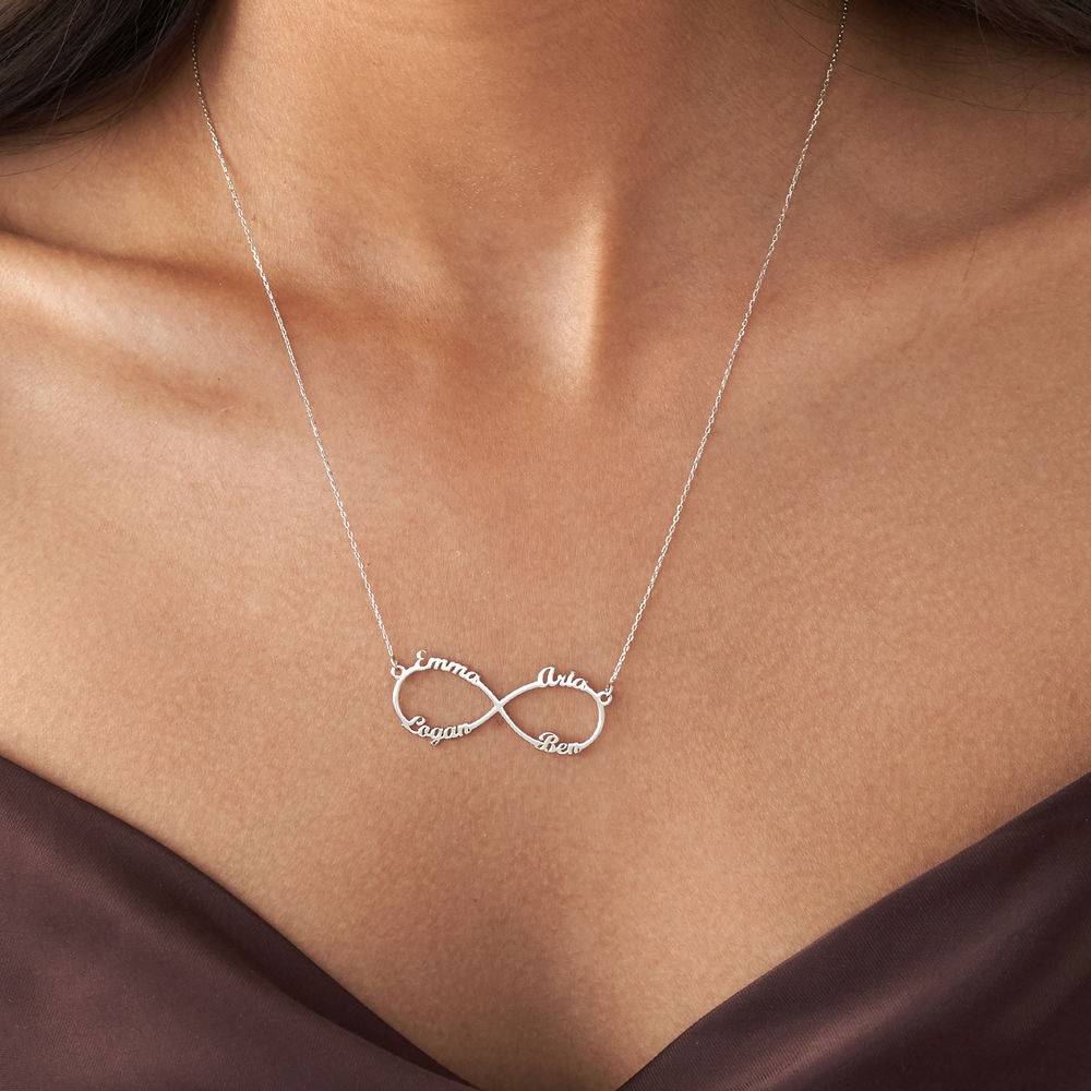 Infinity-Kette mit 4 Namen - 417er Weißgold-1 Produktfoto
