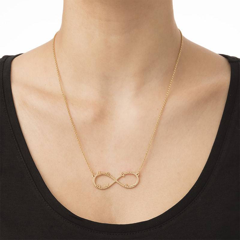 Infinity-Kette mit 4 Namen - Gold-Vermeil-2 Produktfoto
