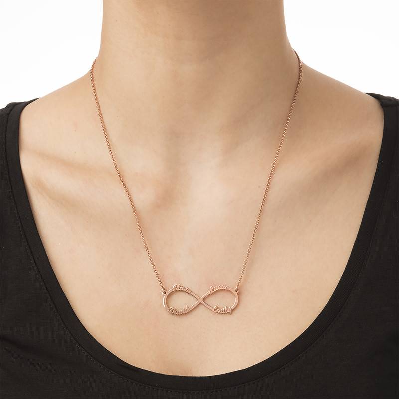Infinity-Kette mit 4 Namen - rosévergoldetes Sterlingsilber-2 Infinity-Kette mit 4 Namen - rosévergoldetes Sterlingsilber-2 Produktfoto