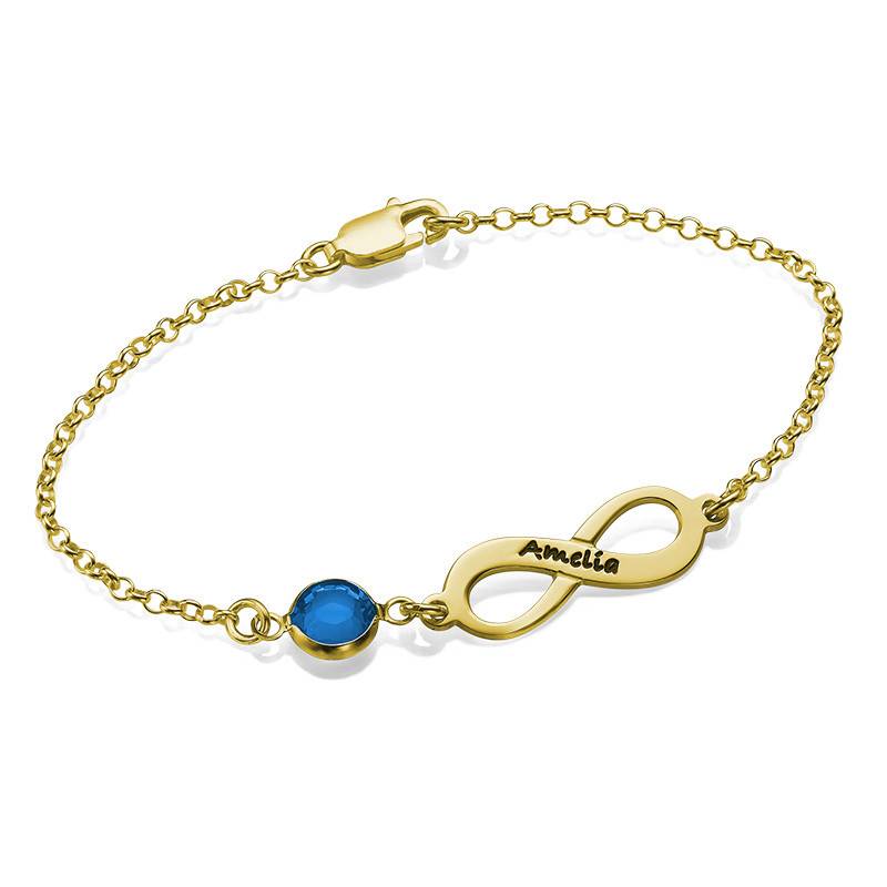 Unendlichkeits-Armband mit Geburtsstein - Gold-Vermeil-1 Unendlichkeits-Armband mit Geburtsstein - Gold-Vermeil-1 Produktfoto