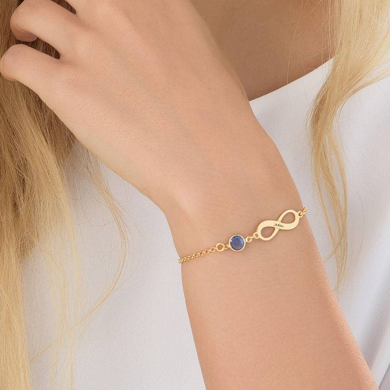 Unendlichkeits-Armband mit Geburtsstein - Gold-Vermeil-4 Unendlichkeits-Armband mit Geburtsstein - Gold-Vermeil-4 Produktfoto