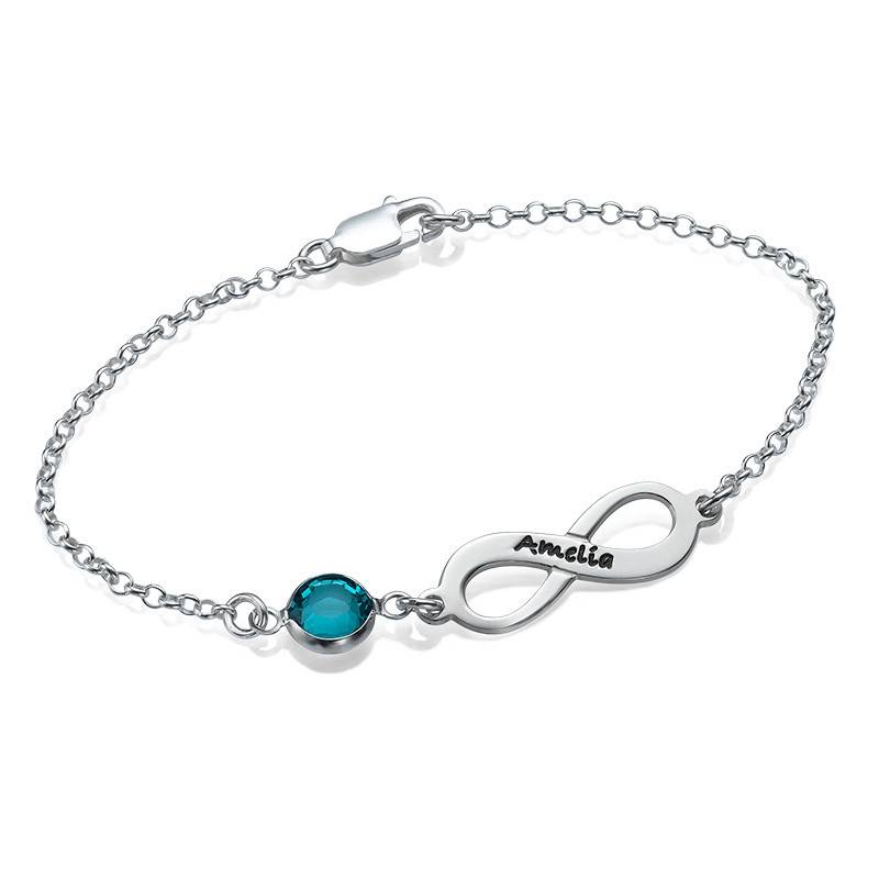Unendlichkeits-Armband mit Geburtsstein - 925er Sterlingsilber-1 Unendlichkeits-Armband mit Geburtsstein - 925er Sterlingsilber-1 Produktfoto