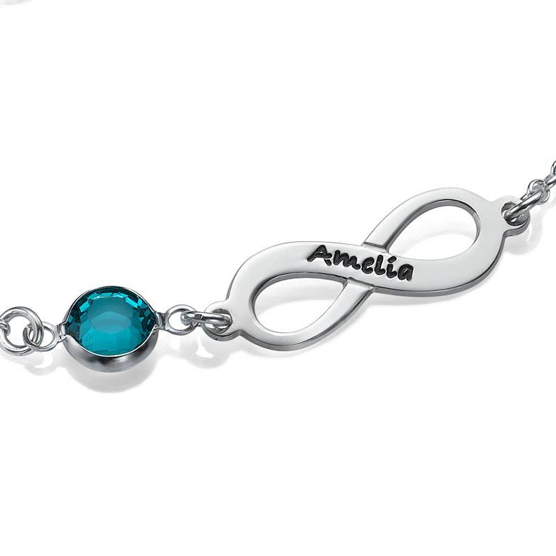 Unendlichkeits-Armband mit Geburtsstein - 925er Sterlingsilber-2 Unendlichkeits-Armband mit Geburtsstein - 925er Sterlingsilber-2 Produktfoto