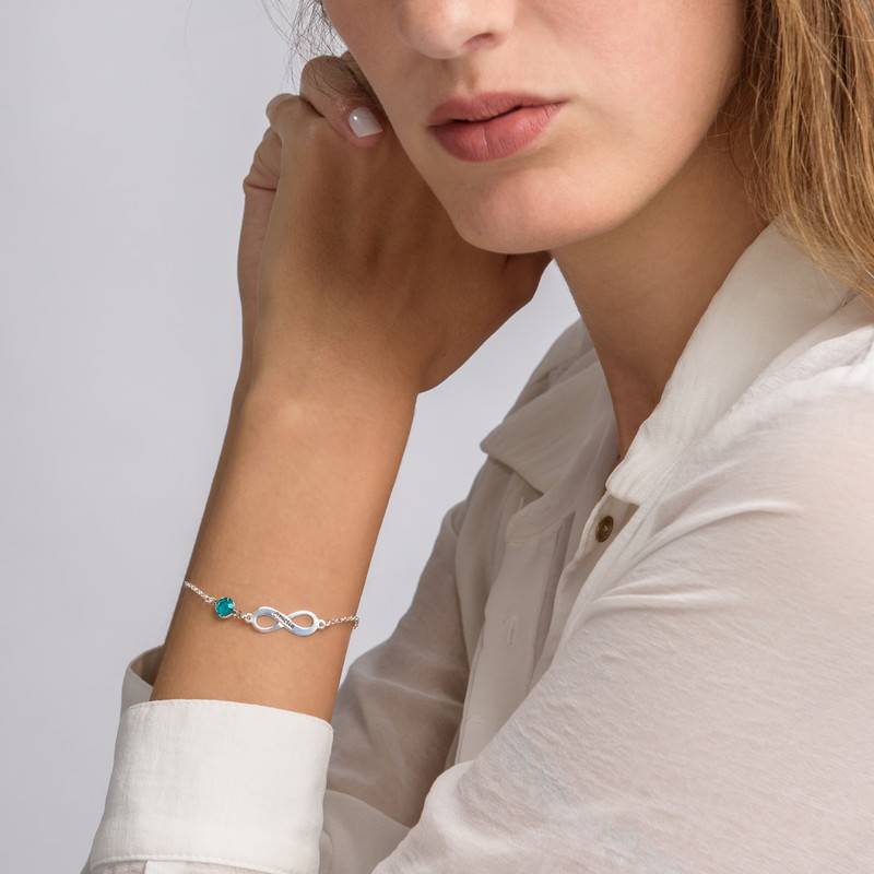 Unendlichkeits-Armband mit Geburtsstein - 925er Sterlingsilber-3 Unendlichkeits-Armband mit Geburtsstein - 925er Sterlingsilber-3 Produktfoto