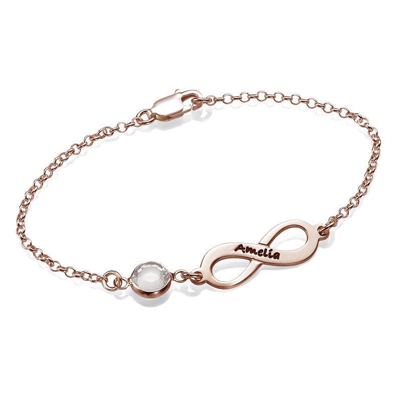 Unendlichkeits-Armband mit Geburtsstein - rosévergoldetes Sterlingsilber-1 Produktfoto
