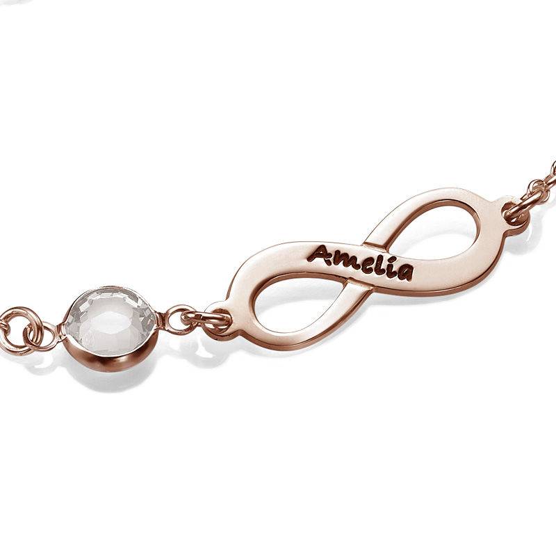 Unendlichkeits-Armband mit Geburtsstein - rosévergoldetes Sterlingsilber-2 Produktfoto