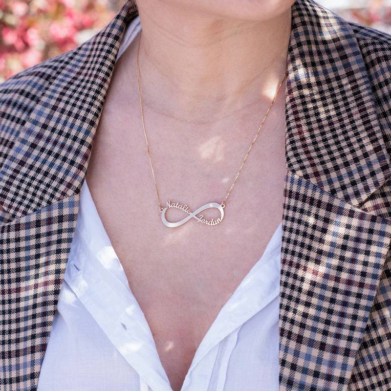 Infinity-Namenskette mit Diamant - 417er Gelbgold-1 Produktfoto
