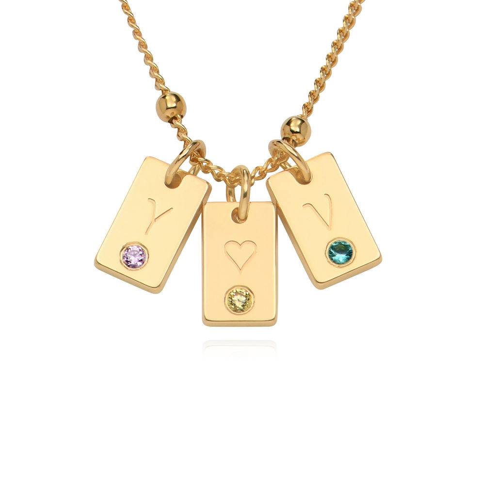 Initial & Geburtsstein Charm-Halskette - Vergoldet-1 Initial & Geburtsstein Charm-Halskette - Vergoldet-1 Produktfoto