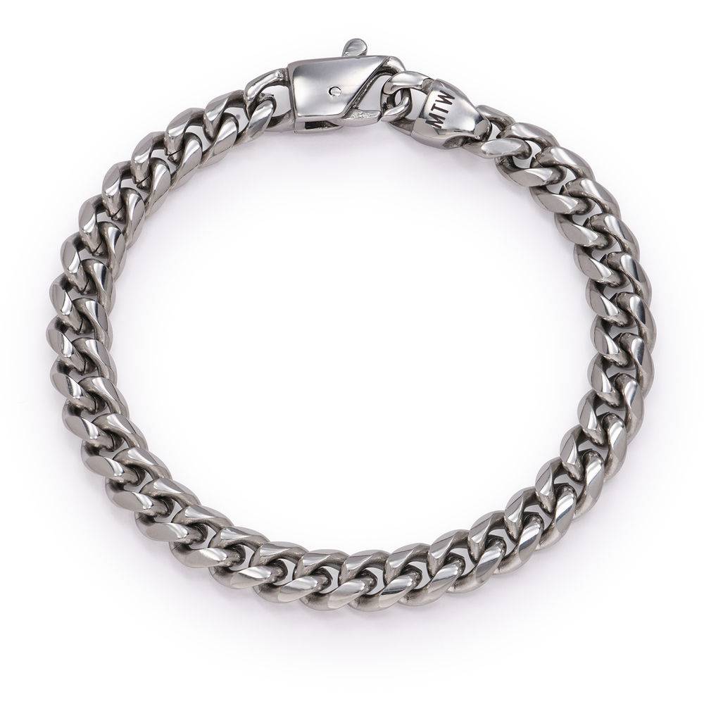 Kubanisches Armband mit Initialen für Männer - Edelstahl-4 Produktfoto