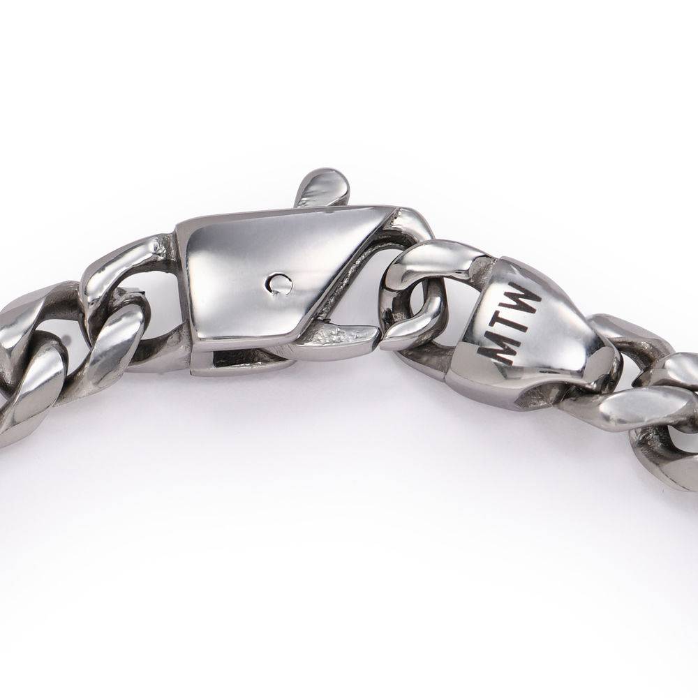 Kubanisches Armband mit Initialen für Männer - Edelstahl-1 Produktfoto