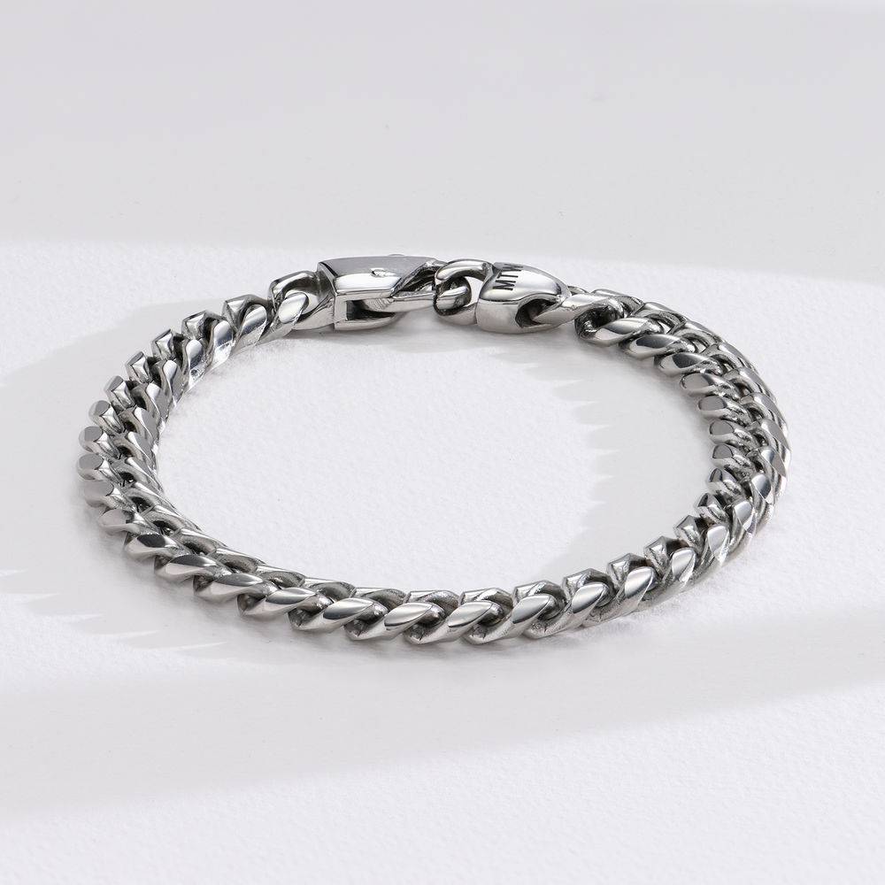 Kubanisches Armband mit Initialen für Männer - Edelstahl-2 Produktfoto
