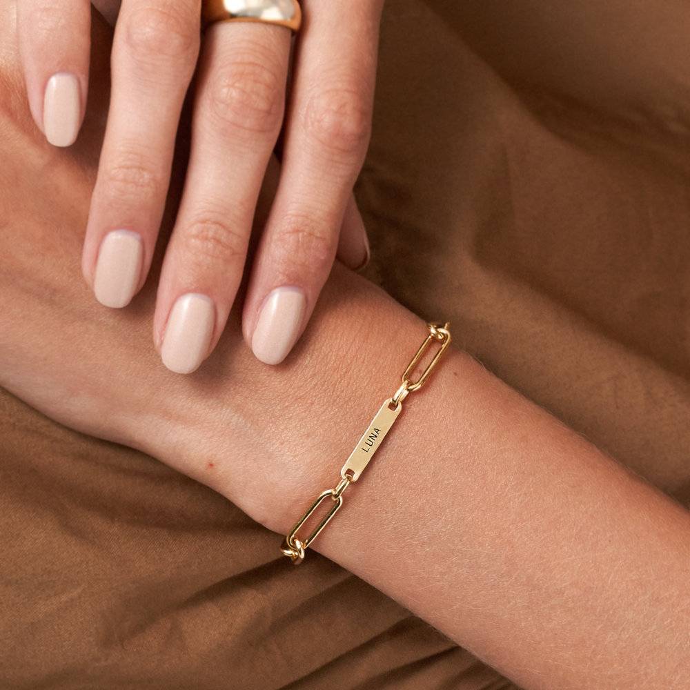 Stella Gliederarmband mit Namen - vergoldetes Sterlingsilber-10 Produktfoto