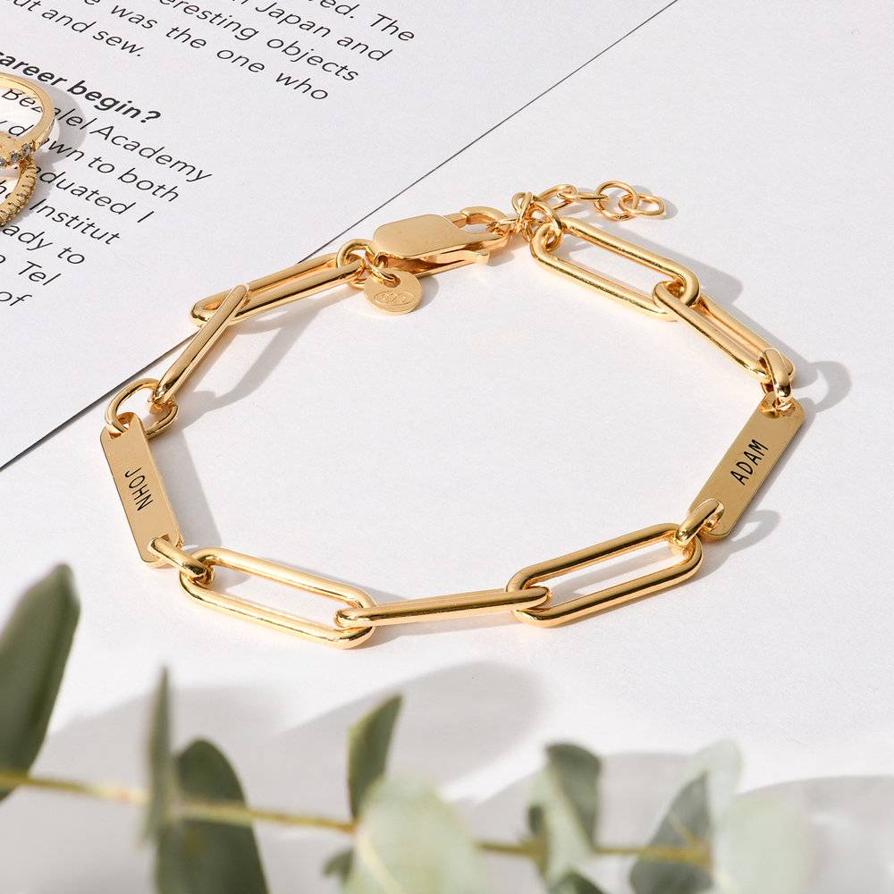 Stella Gliederarmband mit Namen - vergoldetes Sterlingsilber-1 Produktfoto