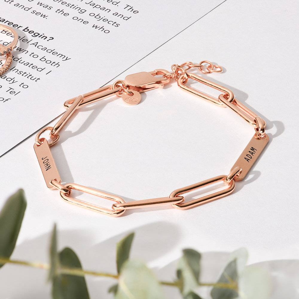 Stella Gliederarmband mit Namen - rosévergoldetes Sterlingsilber-4 Stella Gliederarmband mit Namen - rosévergoldetes Sterlingsilber-4 Produktfoto