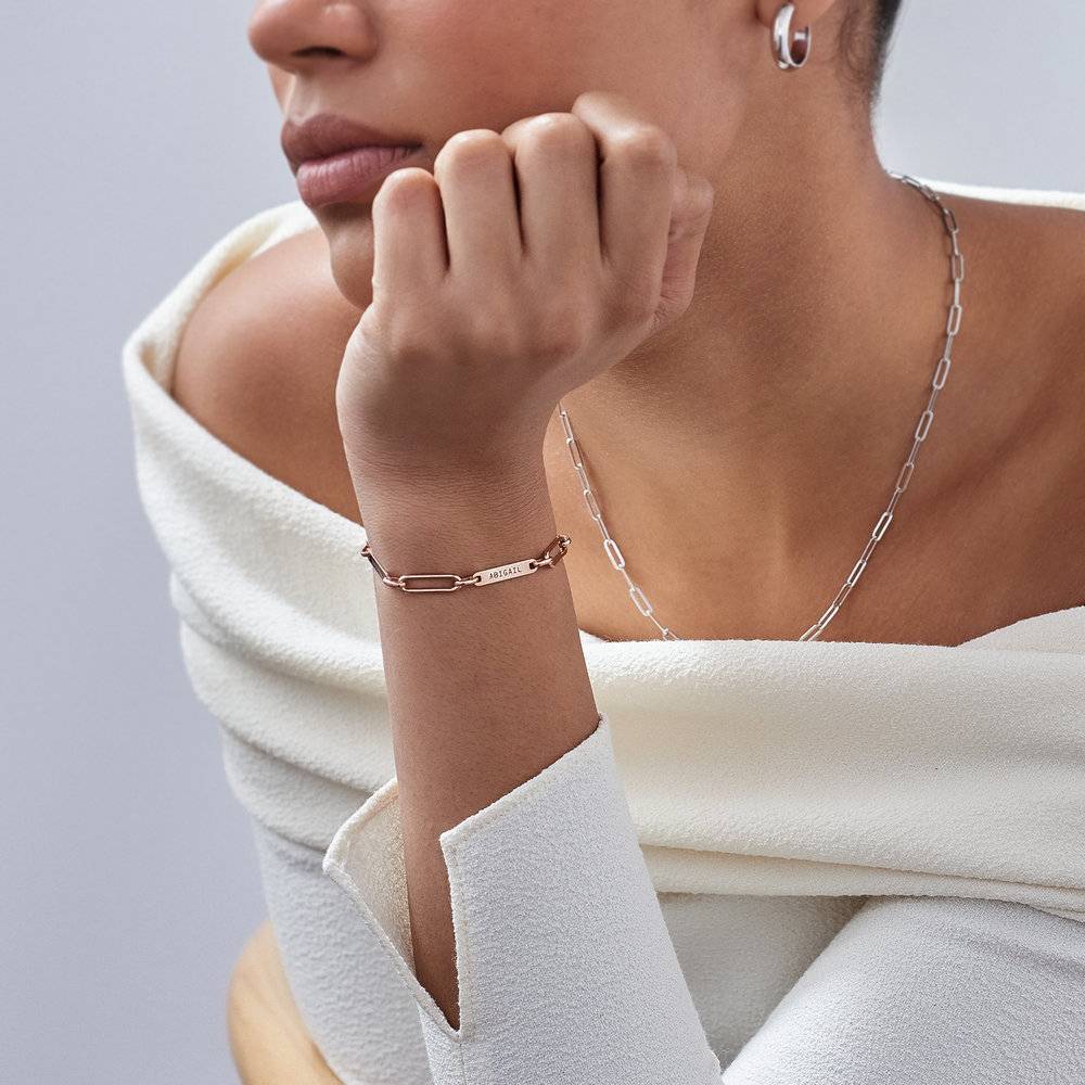 Stella Gliederarmband mit Namen - rosévergoldetes Sterlingsilber-5 Stella Gliederarmband mit Namen - rosévergoldetes Sterlingsilber-5 Produktfoto
