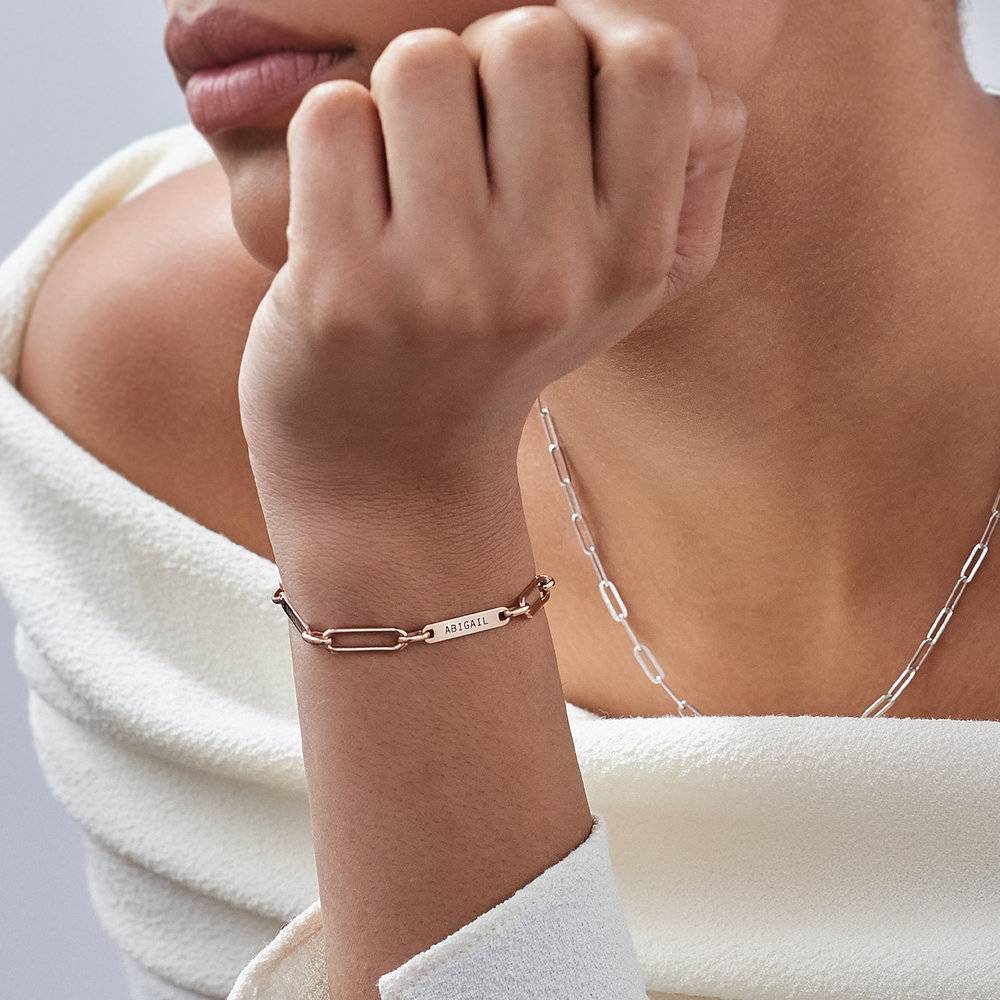 Stella Gliederarmband mit Namen - rosévergoldetes Sterlingsilber-2 Stella Gliederarmband mit Namen - rosévergoldetes Sterlingsilber-2 Produktfoto