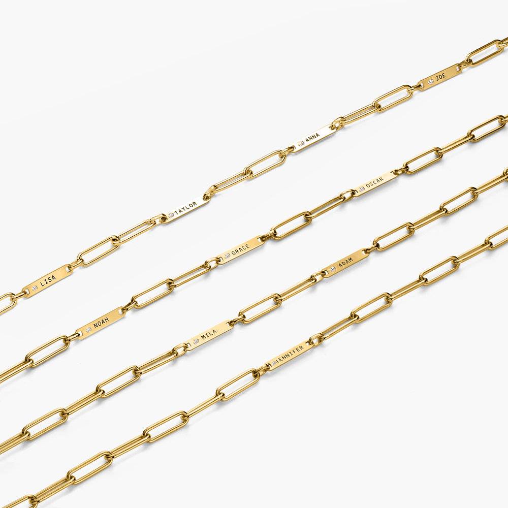 Stella Gliederarmband mit Namen und Diamanten - vergoldetes Sterlingsilber-2 Produktfoto