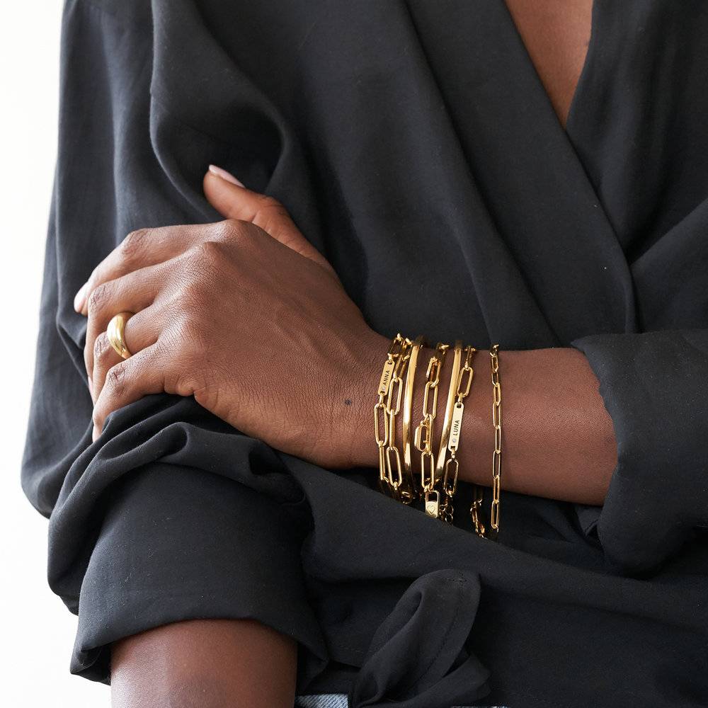Stella Gliederarmband mit Namen und Diamanten - vergoldetes Sterlingsilber-1 Produktfoto
