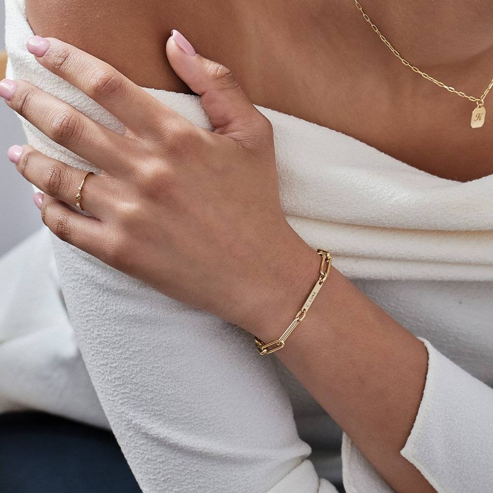 Stella Gliederarmband mit Namen und Diamanten - Gold-Vermeil-1 Stella Gliederarmband mit Namen und Diamanten - Gold-Vermeil-1 Produktfoto