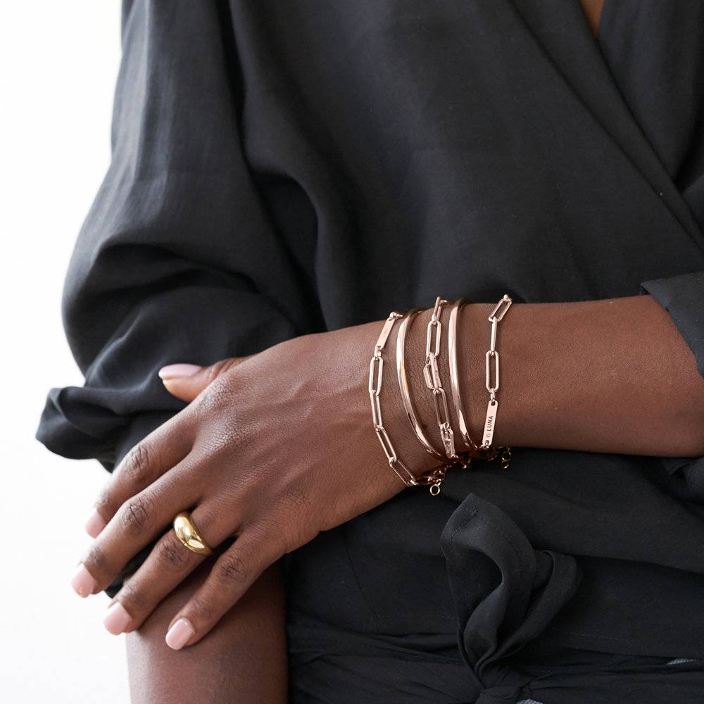 Stella Gliederarmband mit Namen und Diamanten - rosévergoldetes Sterlingsilber-5 Stella Gliederarmband mit Namen und Diamanten - rosévergoldetes Sterlingsilber-5 Produktfoto