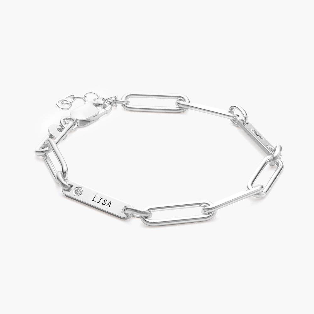 Stella Gliederarmband mit Namen und Diamanten - 925er Sterlingsilber-2 Stella Gliederarmband mit Namen und Diamanten - 925er Sterlingsilber-2 Produktfoto