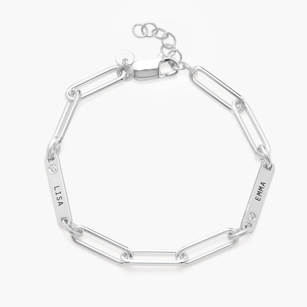 Stella Gliederarmband mit Namen und Diamanten - 925er Sterlingsilber-1 Stella Gliederarmband mit Namen und Diamanten - 925er Sterlingsilber-1 Produktfoto