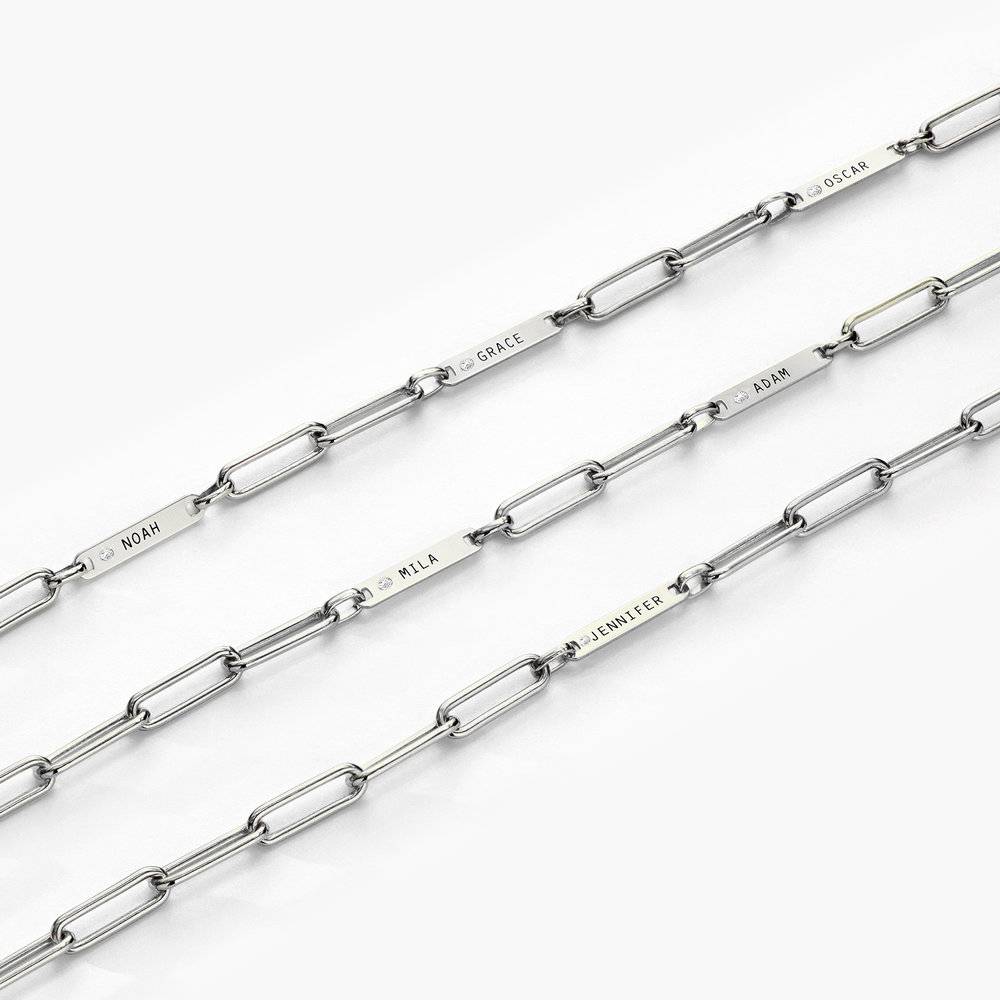 Stella Gliederarmband mit Namen und Diamanten - 925er Sterlingsilber-3 Stella Gliederarmband mit Namen und Diamanten - 925er Sterlingsilber-3 Produktfoto