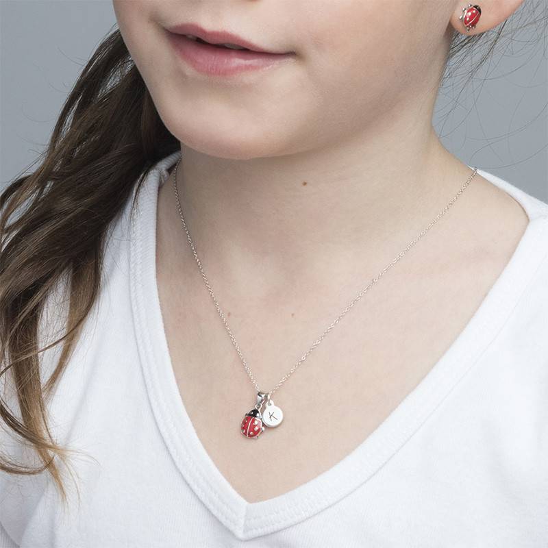 Marienkäfer-Kette mit Initial für Kinder - 925er Sterlingsilber-1 Marienkäfer-Kette mit Initial für Kinder - 925er Sterlingsilber-1 Produktfoto