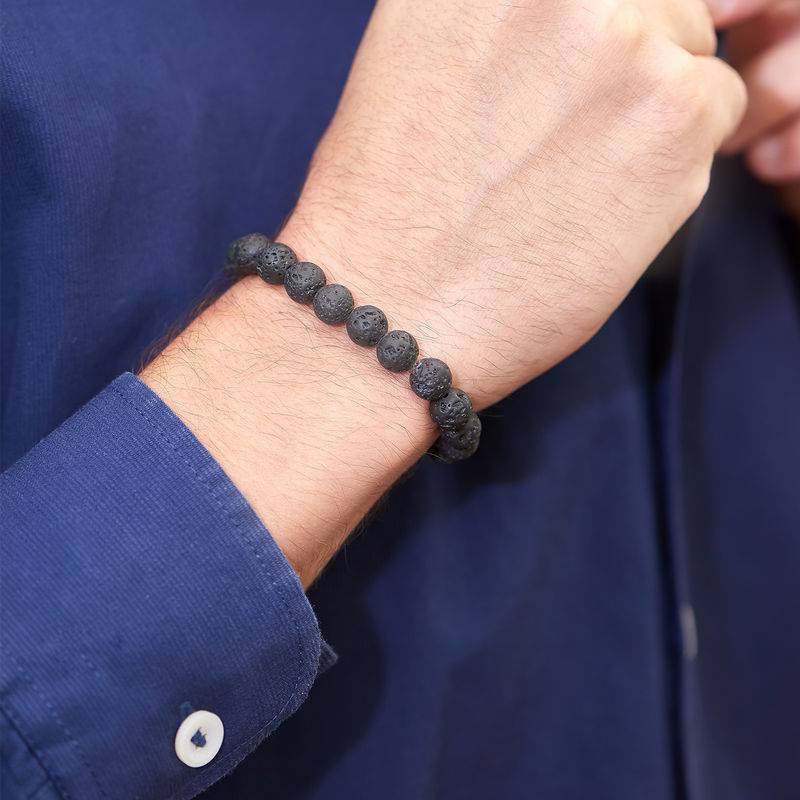 Lava Perlenarmband für Männer-2 Produktfoto
