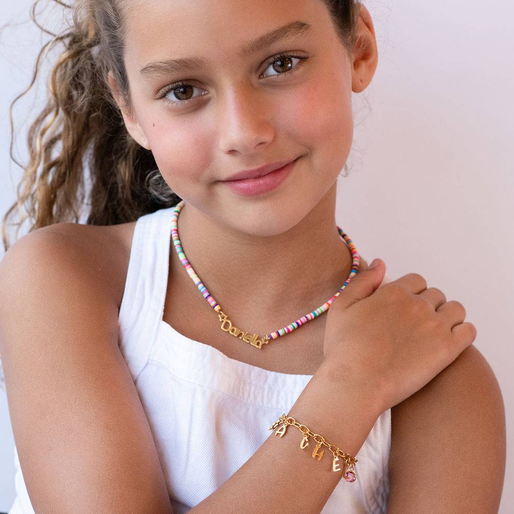 Bettelarmband mit Buchstaben für Mädchen - vergoldetes Sterlingsilber-3 Bettelarmband mit Buchstaben für Mädchen - vergoldetes Sterlingsilber-3 Produktfoto