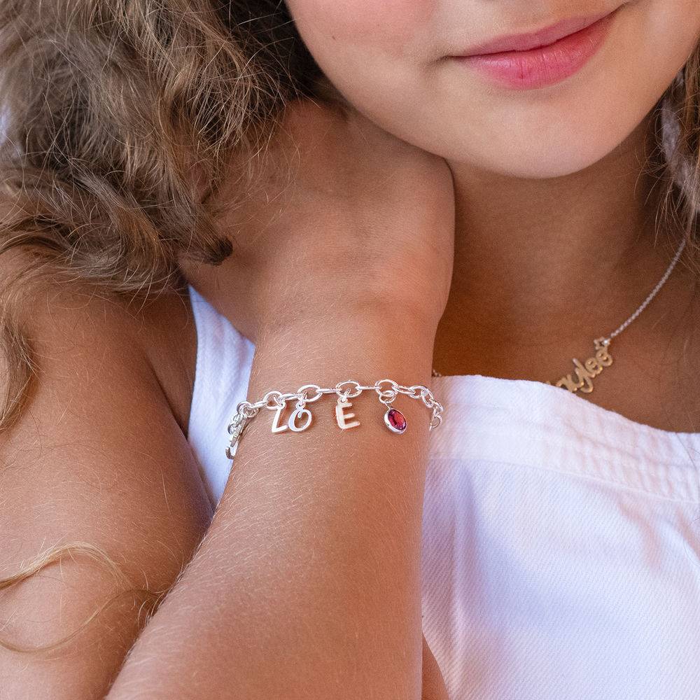 Bettelarmband mit Buchstaben für Mädchen - 925er Sterlingsilber-2 Produktfoto