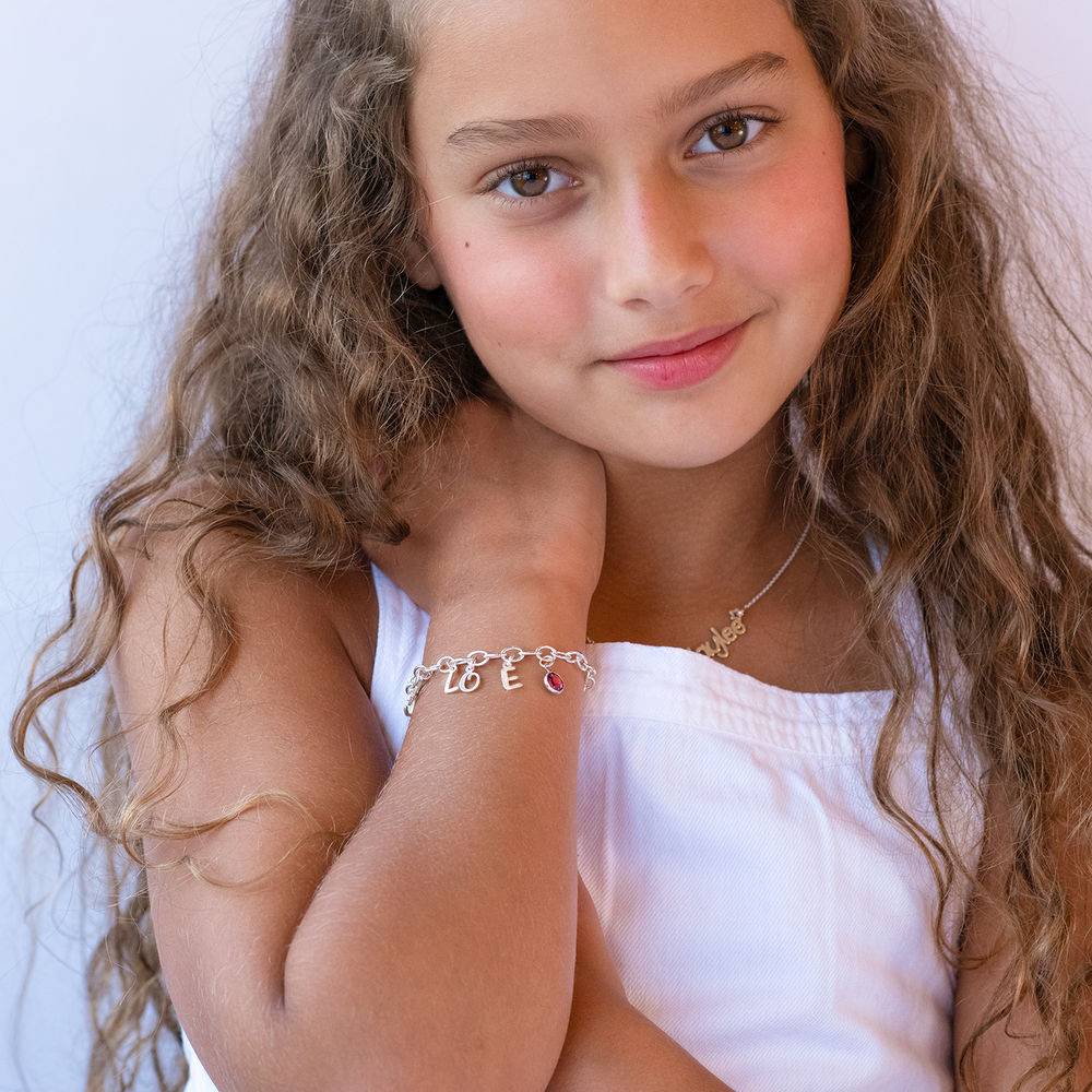 Bettelarmband mit Buchstaben für Mädchen - 925er Sterlingsilber-3 Produktfoto