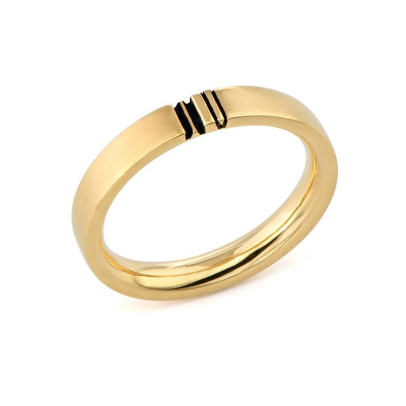 Passende Initialen Ring-Set für Pärchen - Vergoldet-2 Produktfoto