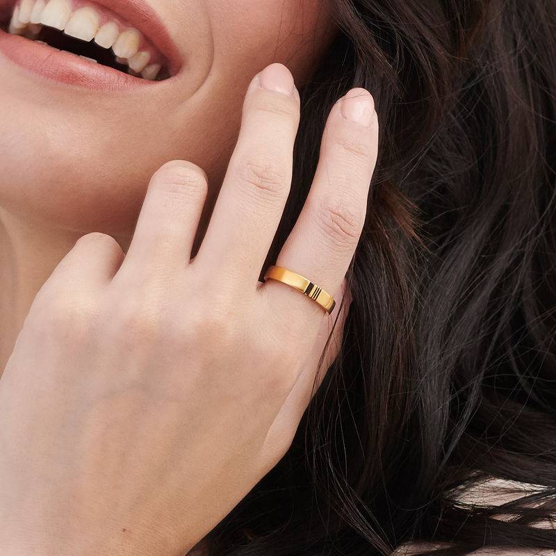 Passende Initialen Ring-Set für Pärchen - Vergoldet-5 Produktfoto