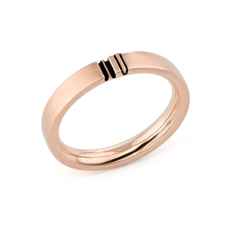 Passende Initialen Ring-Set für Pärchen - rosévergoldetes Sterlingsilber-2 Produktfoto