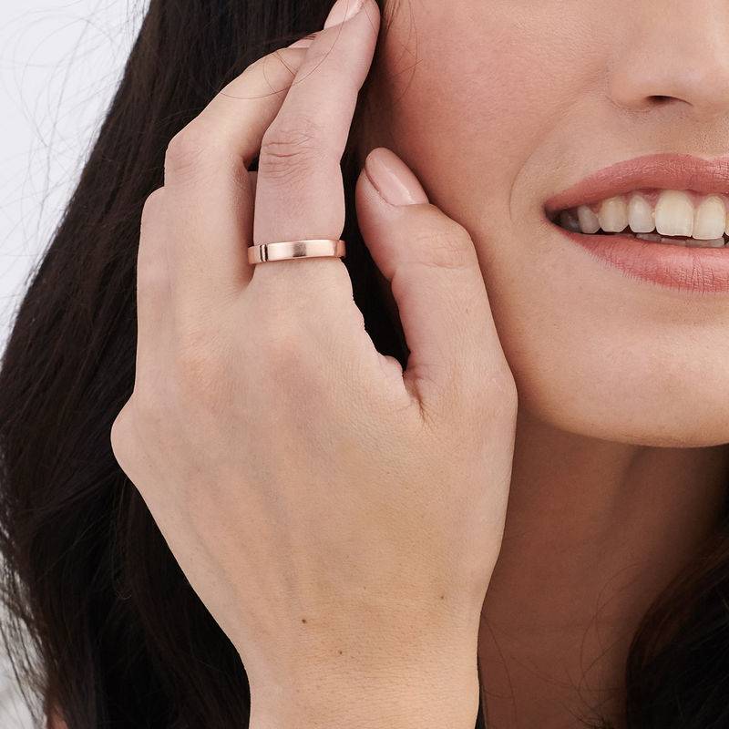 Passende Initialen Ring-Set für Pärchen - rosévergoldetes Sterlingsilber-6 Produktfoto