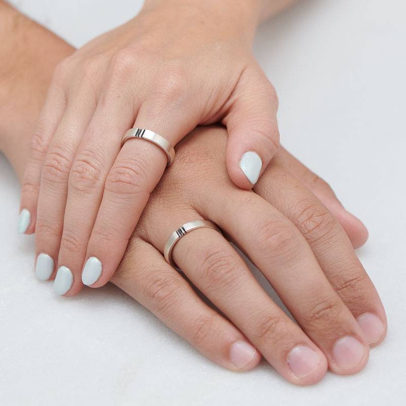 Passende Initialen Ring-Set für Pärchen - 925er Sterlingsilber-5 Produktfoto
