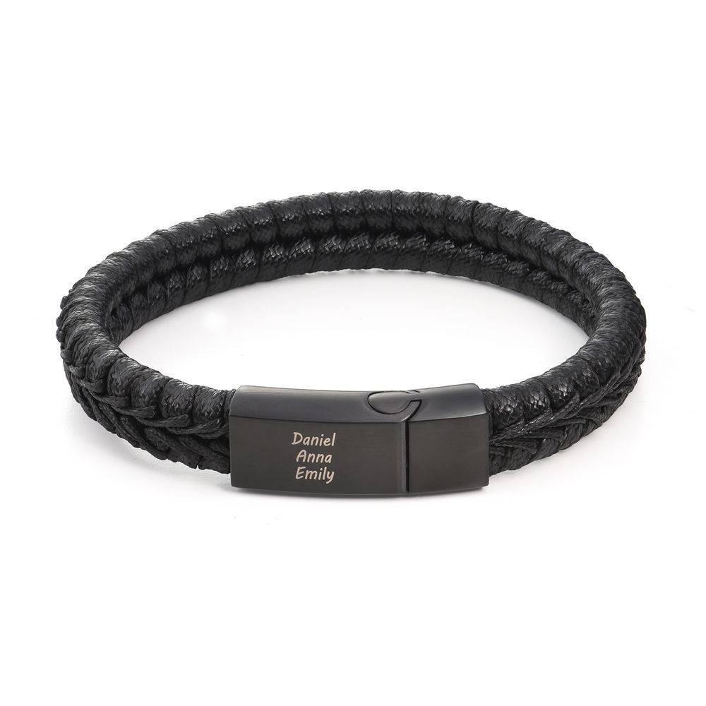 Toronto schwarzes Lederarmband für Männer-1 Produktfoto