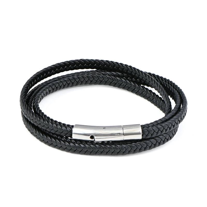 Schwarzes Super Fiber Wickelarmband für Männer-1 Produktfoto